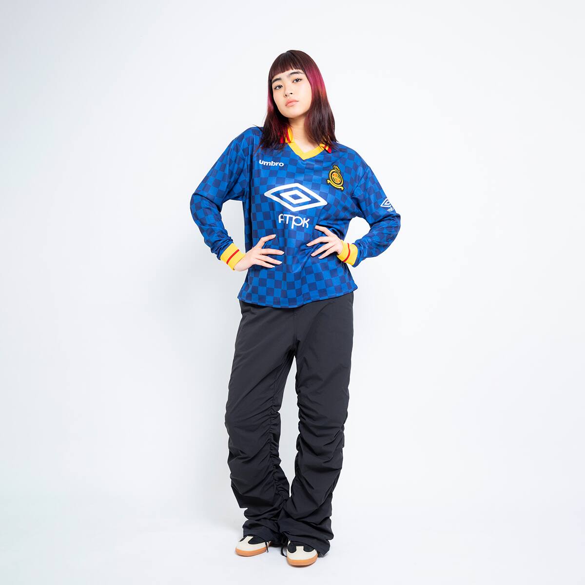 UMBRO atmos pink Long-sleeve Jersey NAVY（アンブロ アトモス ピンク