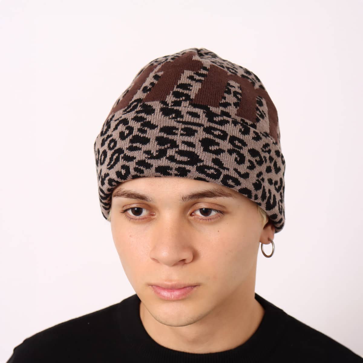 atmos LOGO Knit Cap LEOPARD （アトモス ロゴ ニット キャップ