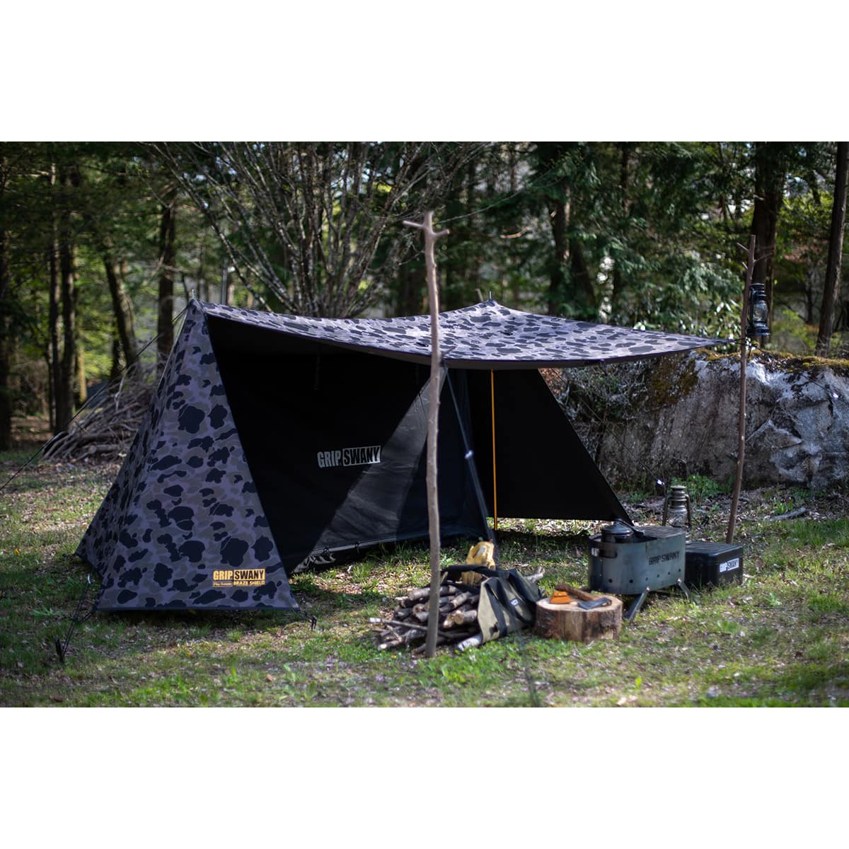 GRIP SWANY × atmos FIREPROOF GS TENT GS BLACK CAMO（グリップ