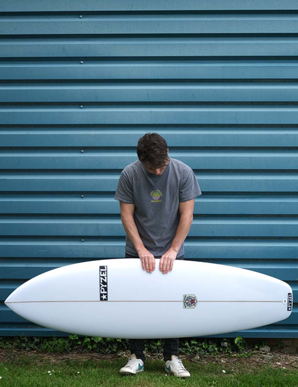 Pyzel White Tiger Surfboard 5ft 10 Futures - White