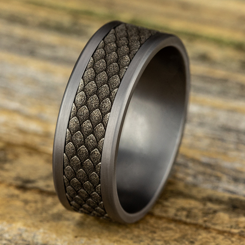 The Rhaegal, 8mm - Tantalum Grey/14K White | Benchmark Rings