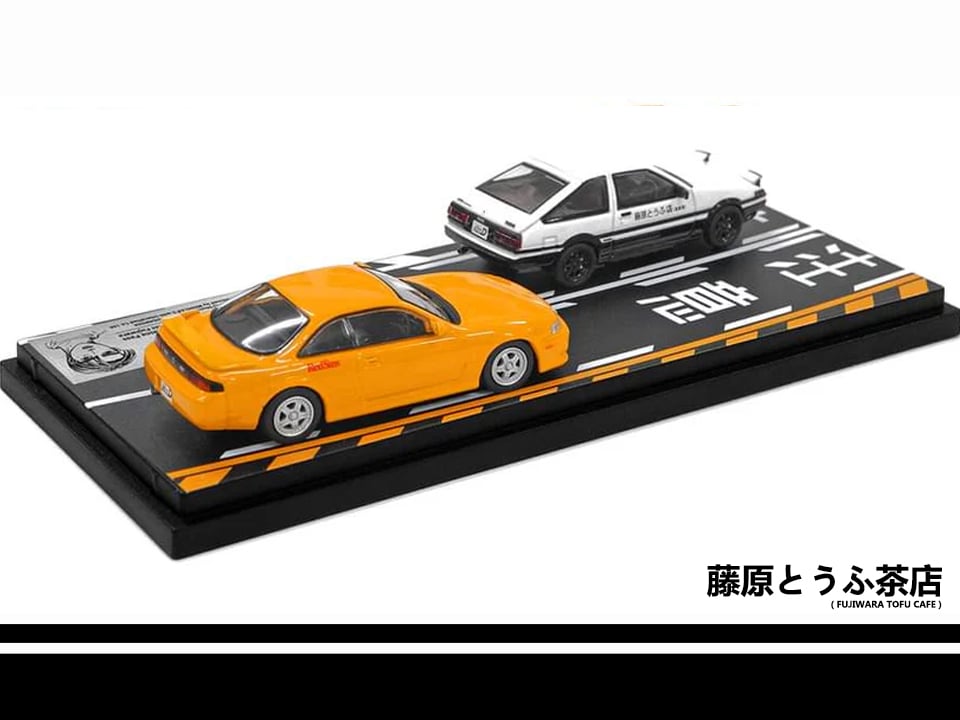 1:64 Toyota AE86 Zenki Hatch & Nissan Silvia S14 Diecast Model Car