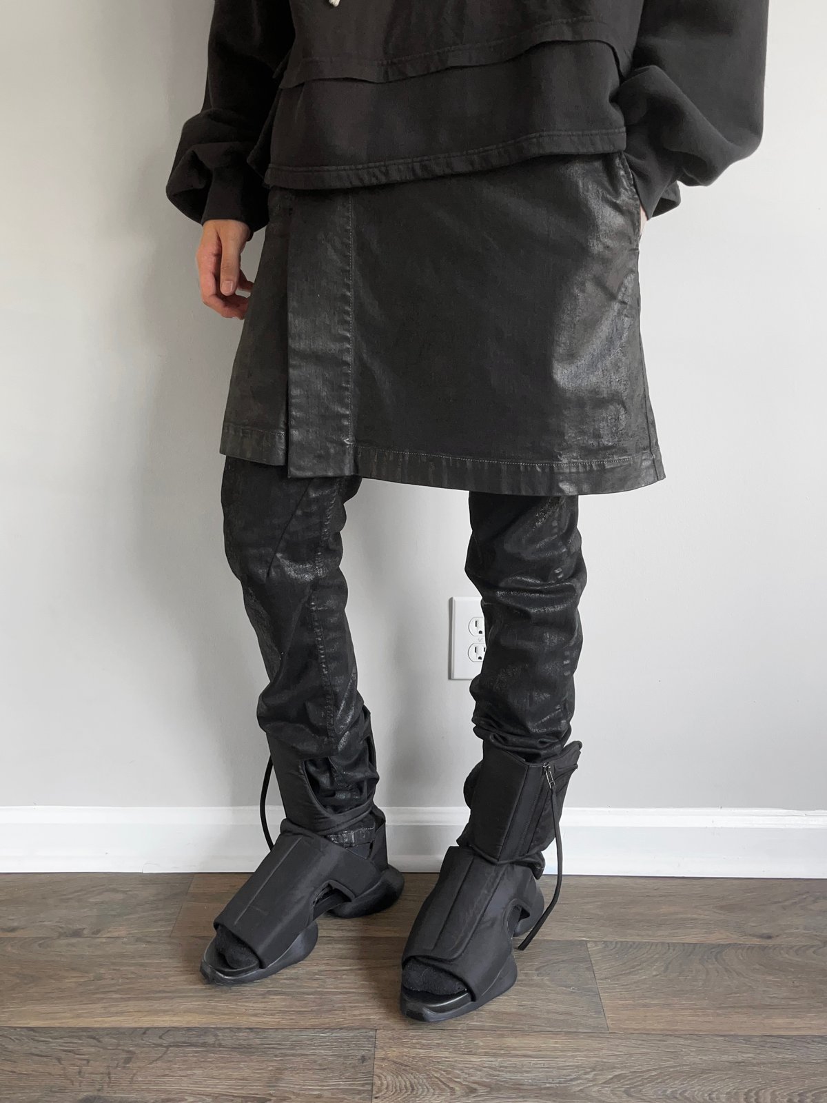 15 Rick Owens DRKSHDW Waxed Kilt Jeans - M | neverlandsupply