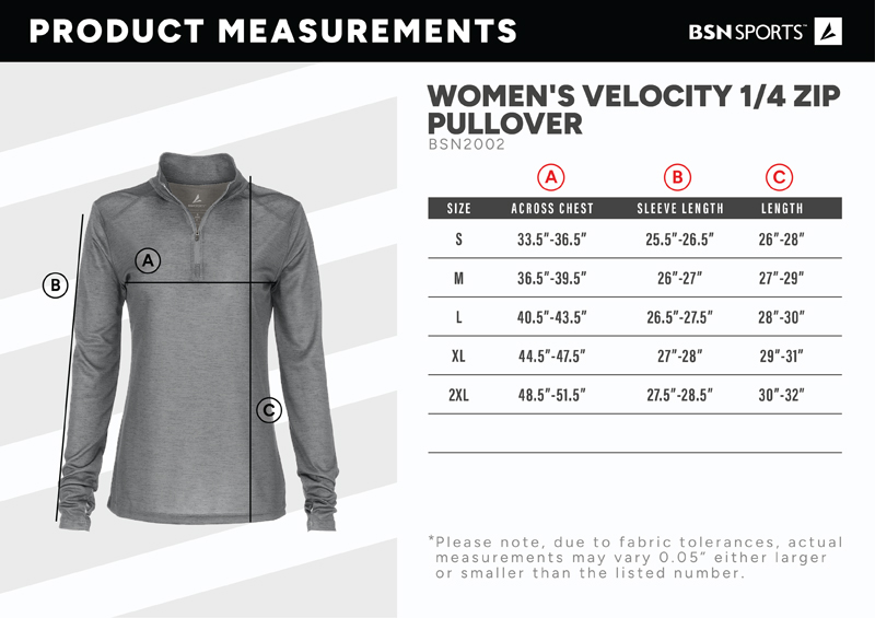 BSN SPORTS Women's Velocity 1/4 Zip Pullover