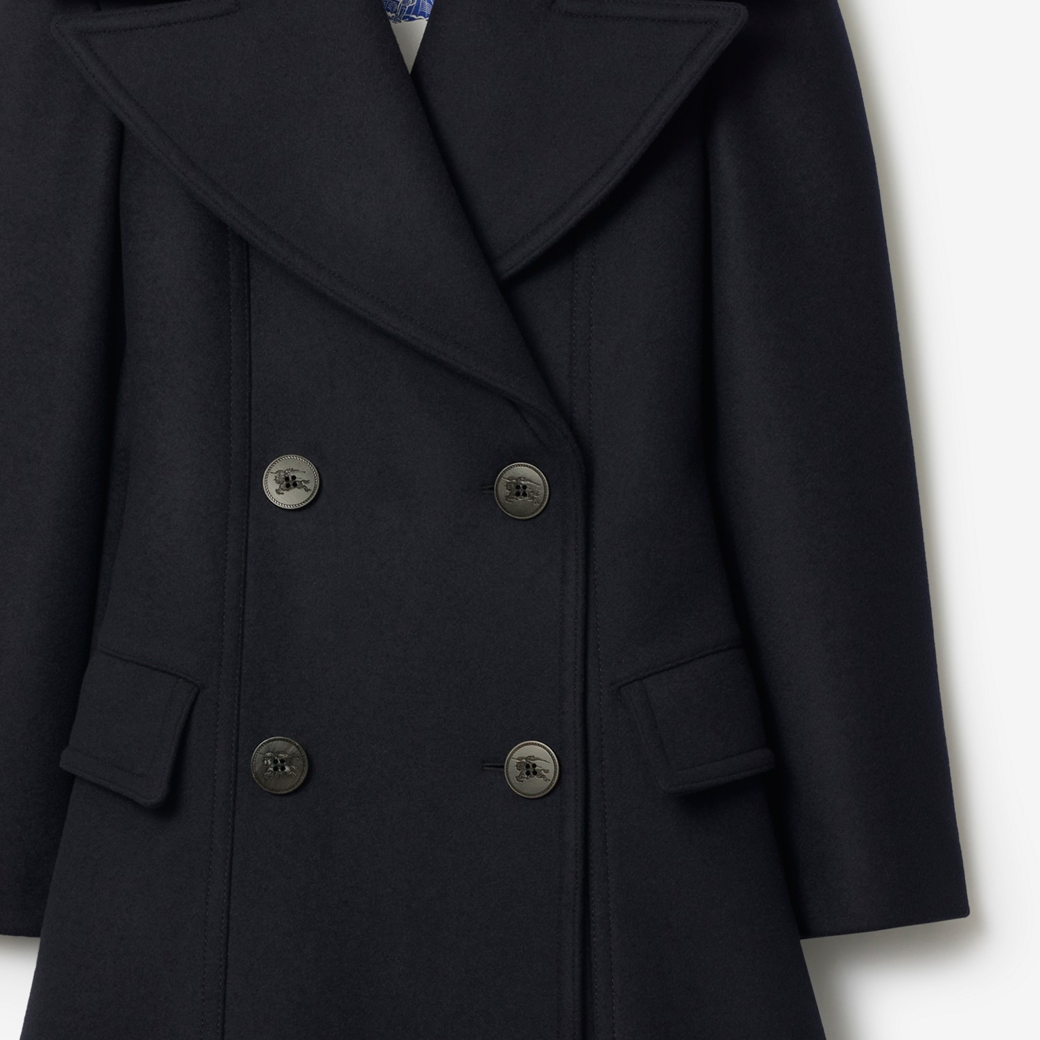 Wool Tailored Coat in Navy - Women | Burberry® Official