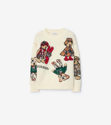 Thomas Bear and Friends Wool Blend Sweater in Ivory white