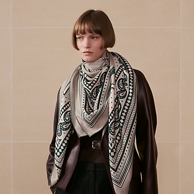 エルメスHERMES カシミアシルクストールマフラースカーフ