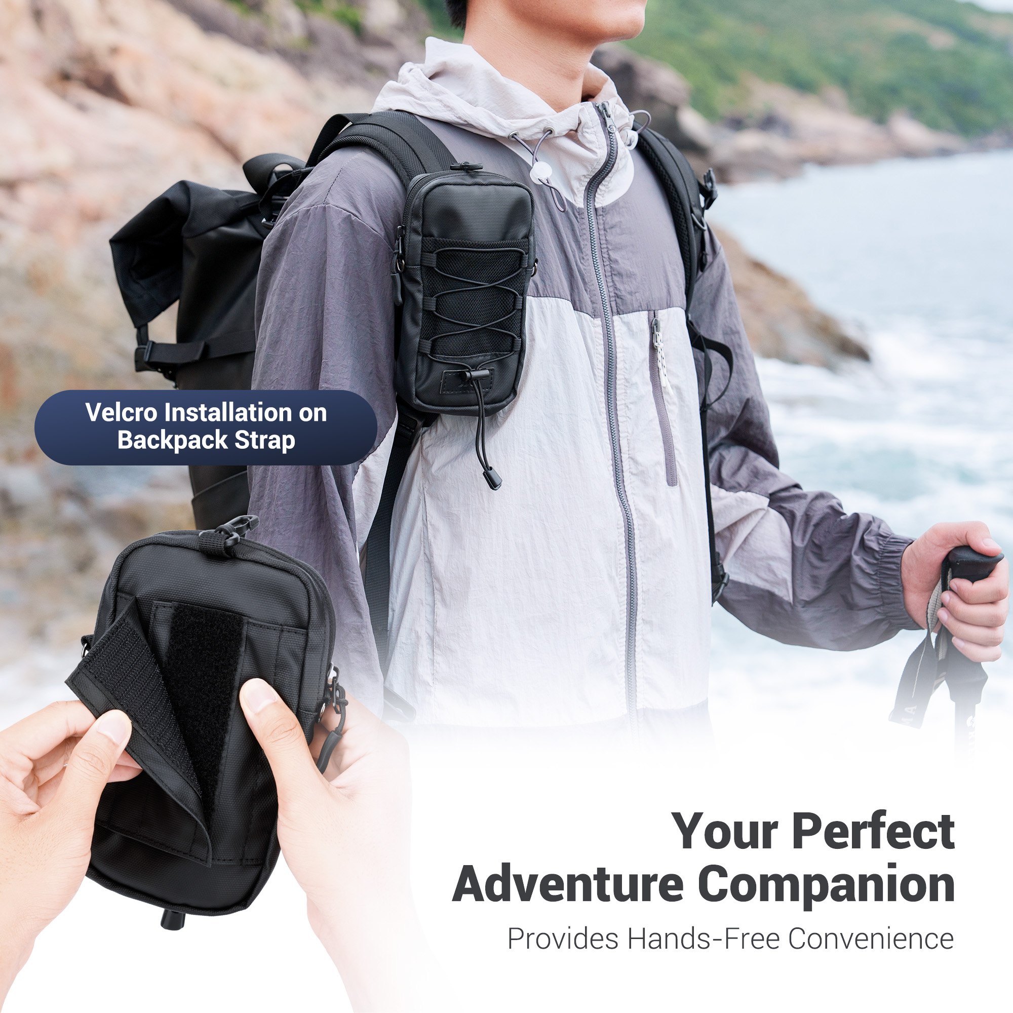 JJC Cell Phone Carrying Pouch with Adjustable Shoulder Strap