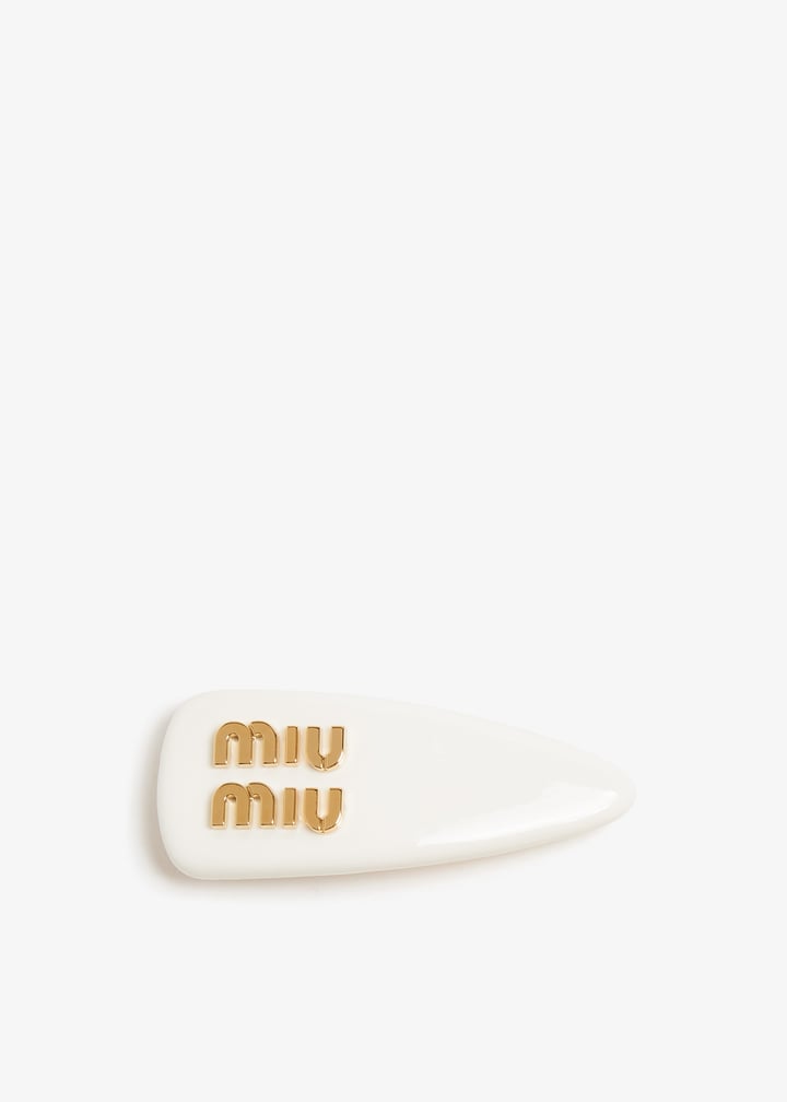 Miu Miu Patent leather hair clip for Women - White in UAE | Level