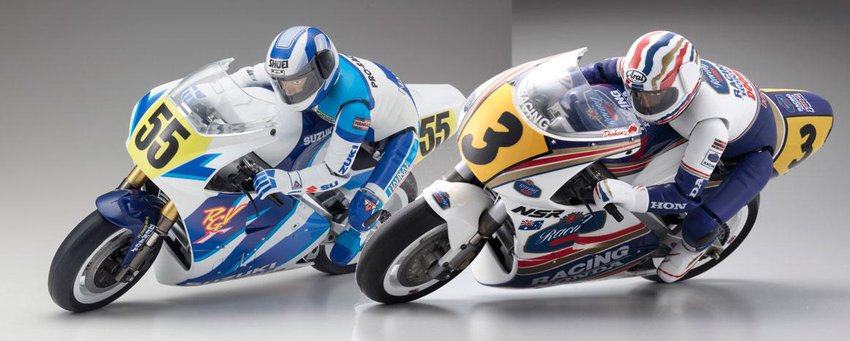 LiveRC - Kyosho's new 1991 Honda NSR500 and 1992 Suzuki RGV-Γ