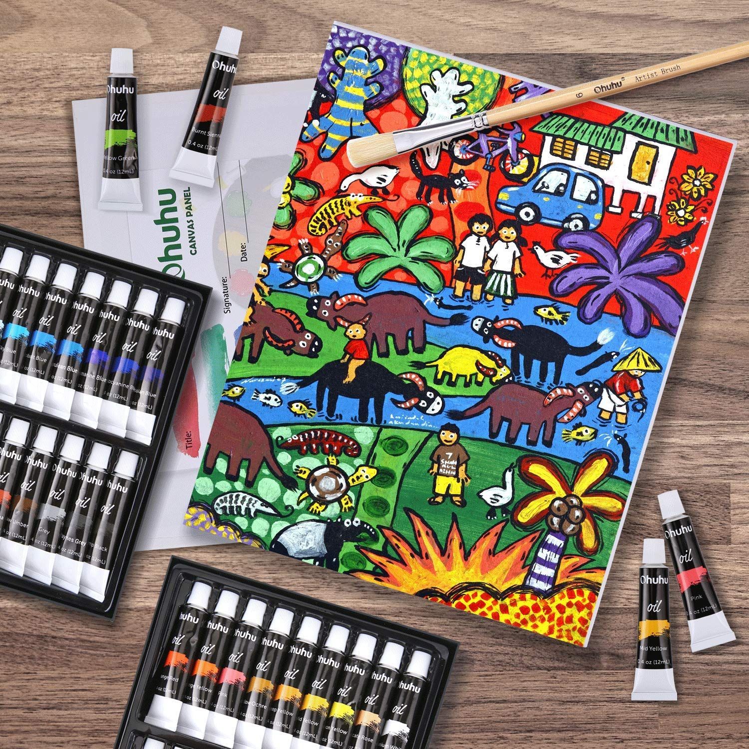 油絵の具セット 56点セット 油絵の具 36色 初心者 画材セット 油彩絵具