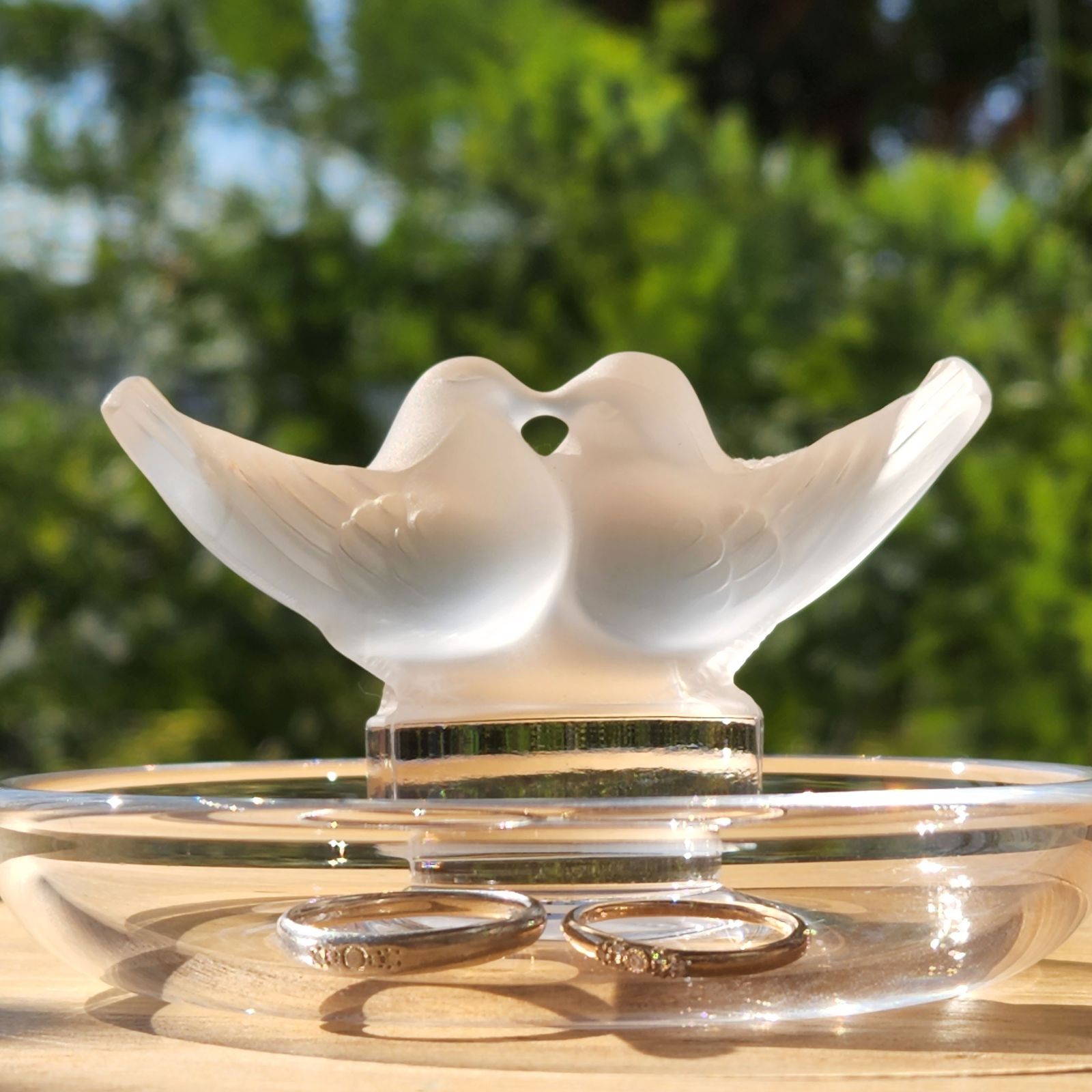 ラリック LALIQUE ドゥコロンブ Deux Colombes リングトレイ Lalique