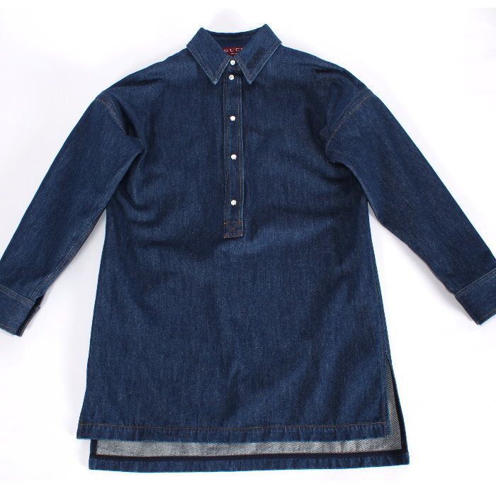 グッチ GUCCI ワンピース デニムシャツ ブルー 812609 XDC7I 4100 38