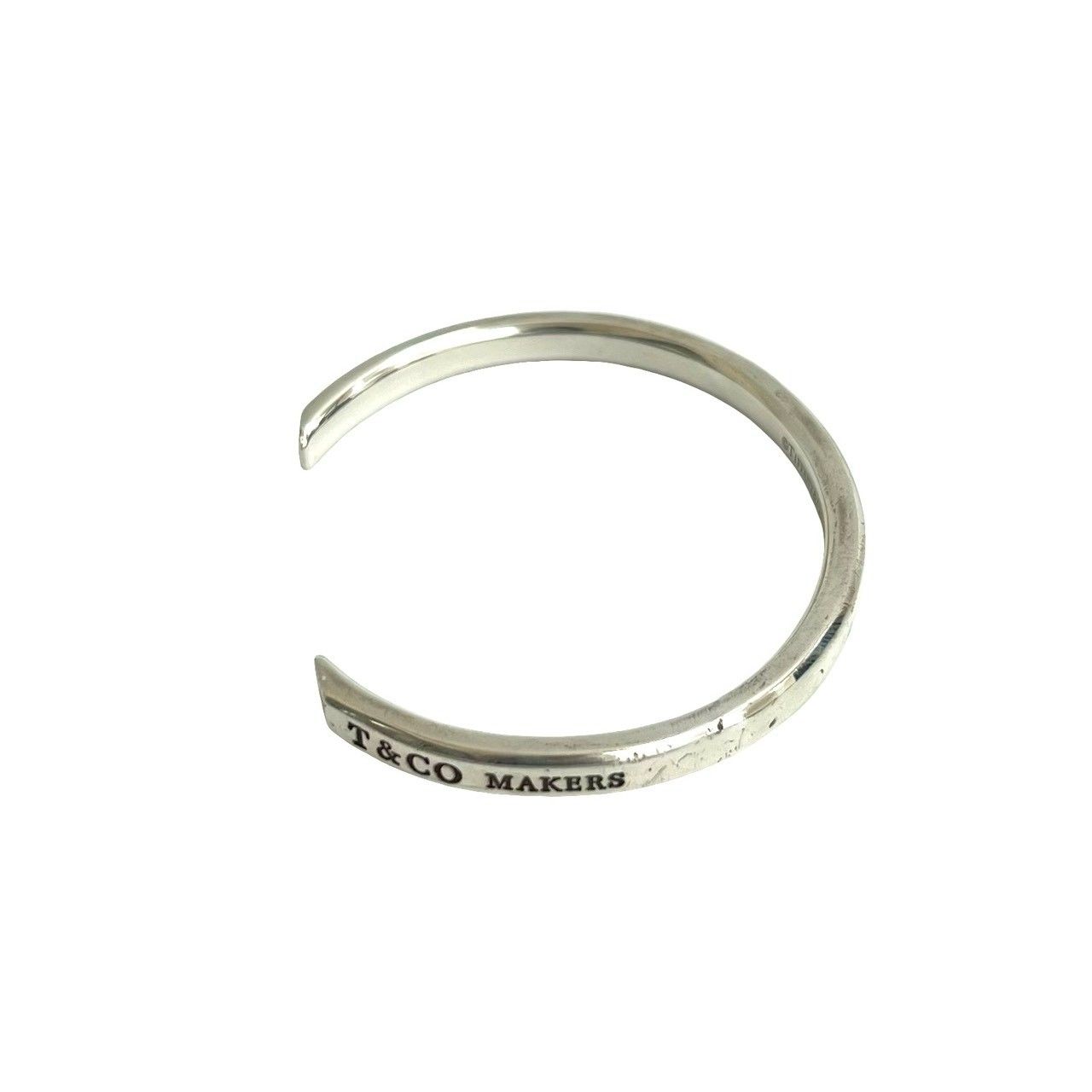 極 美品 TIFFANY&Co. ティファニー メイカーズ ナロー カフ バングル
