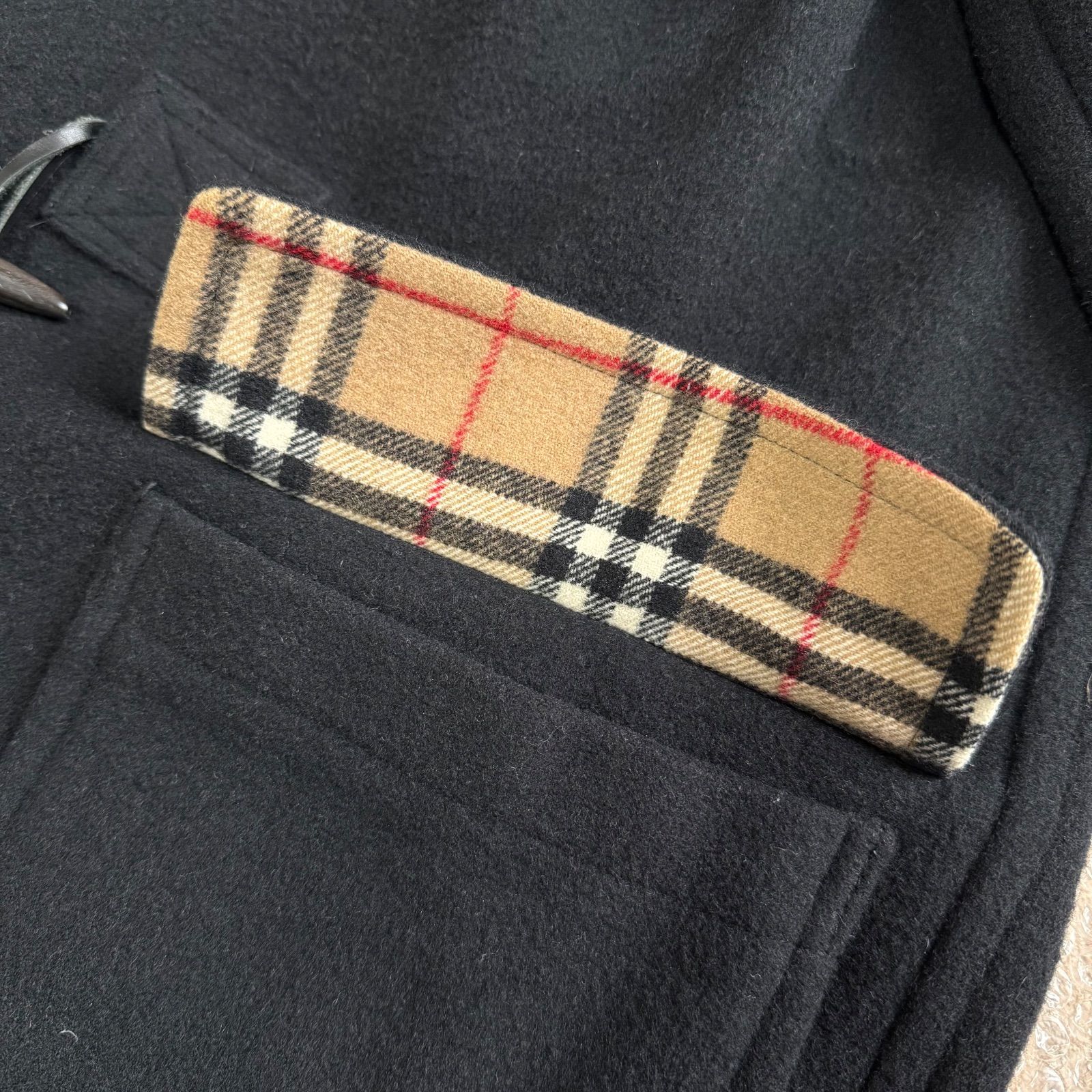美品 バーバリー ロンドン ダッフルコート ノバチェック トグル 英国製