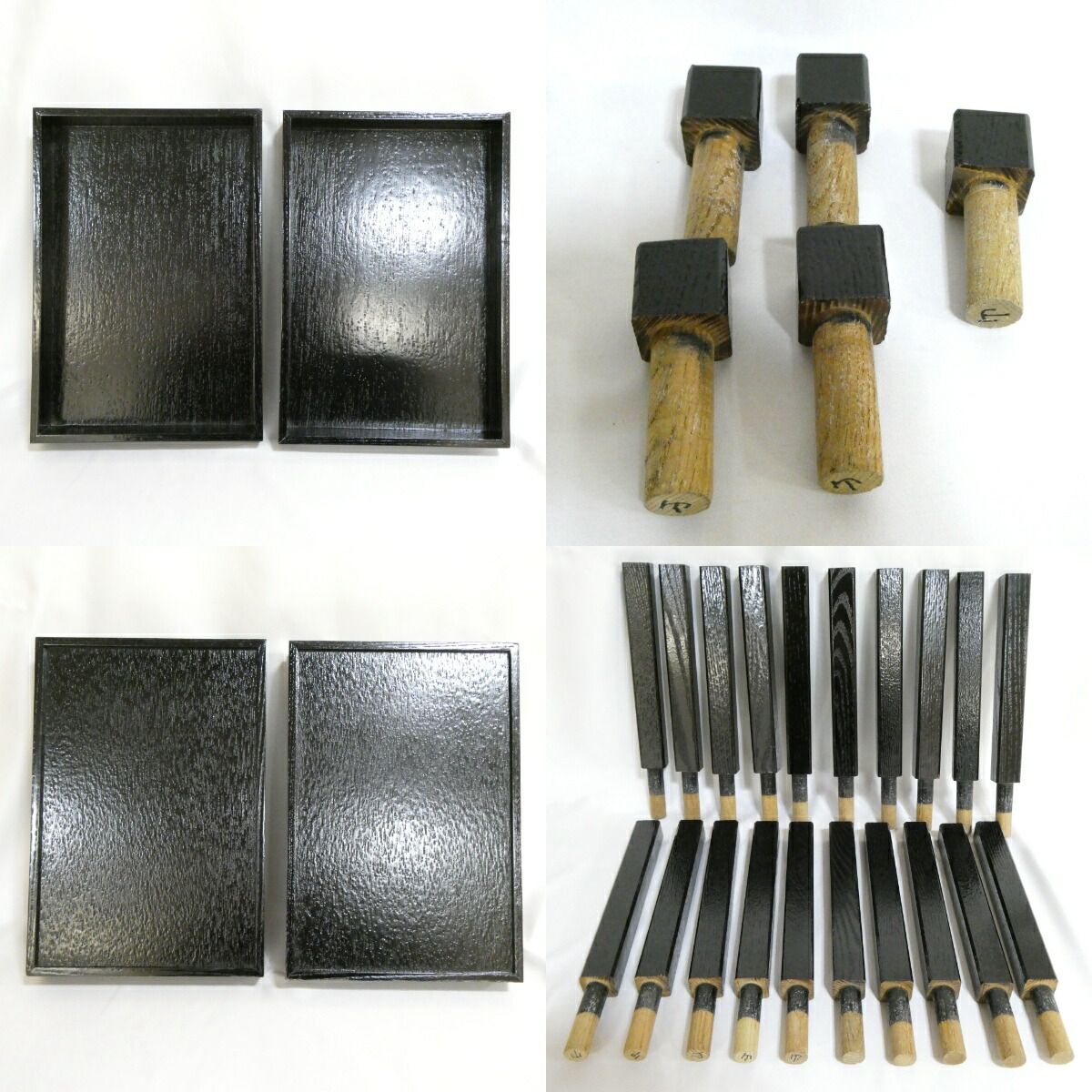 引き出し付 木製柱】懐石道具 木製組立式 五段配膳棚 （2）水屋棚 水谷