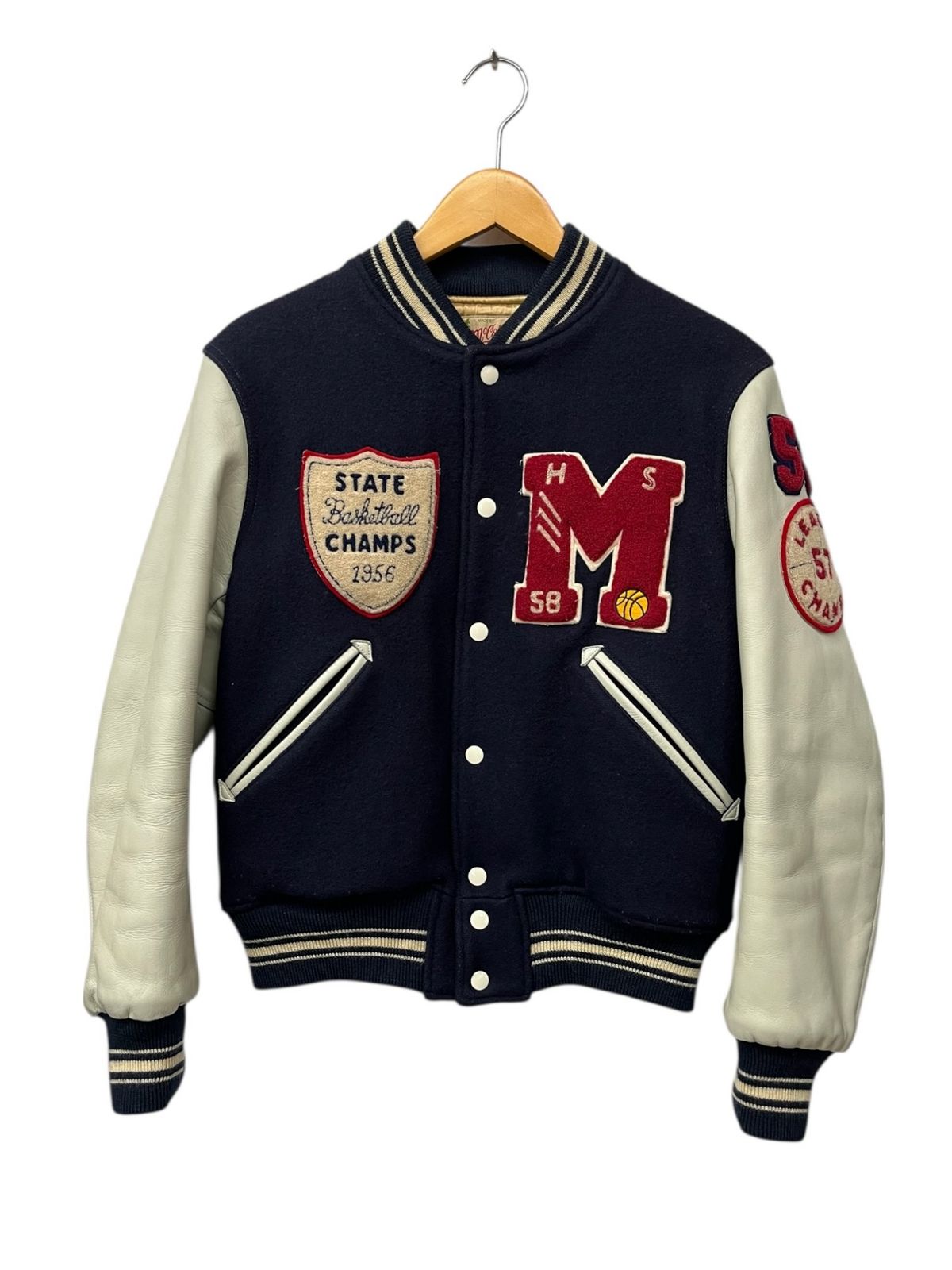 MILITARY THE REAL McCOY'S◇スタジャン/38/ウール/RED/レザー