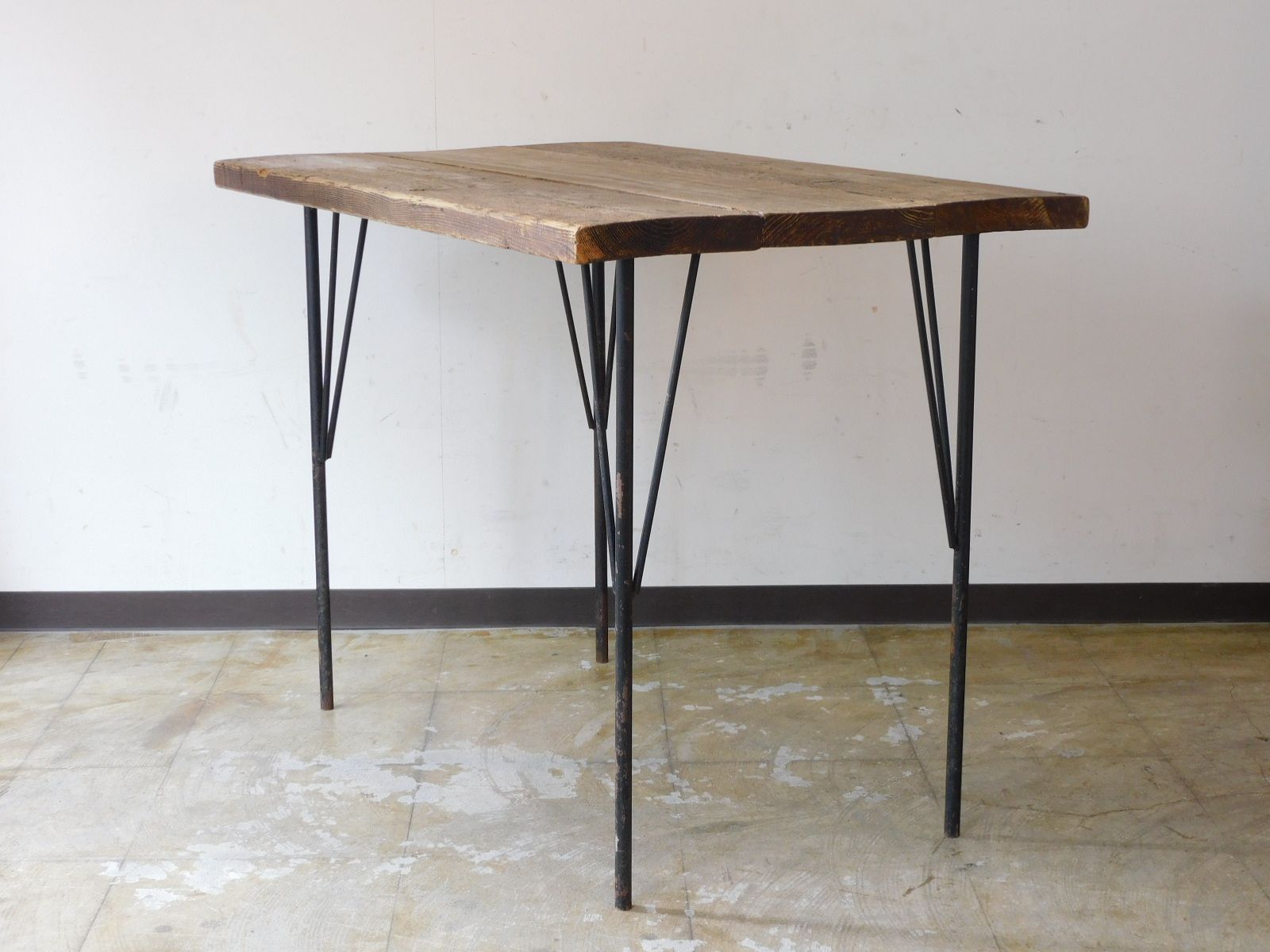 ふるい木味 おおきな鉄脚テーブル HK-a-05900 / アンティーク 古道具
