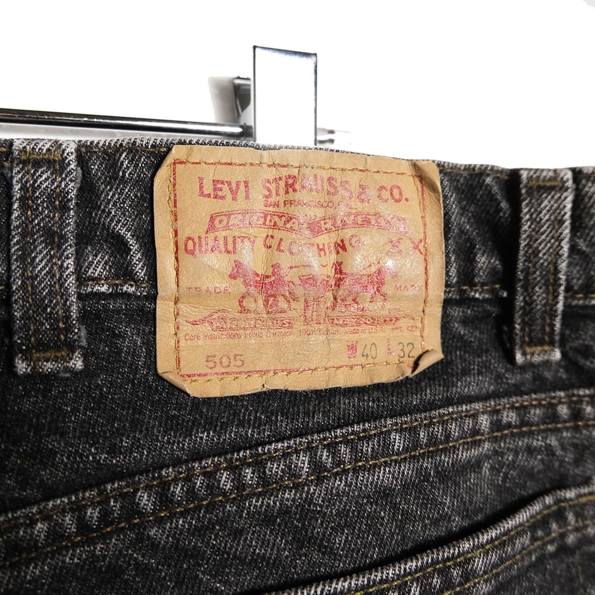 80's USA製 リーバイス Levi's 505 先染め ブラックデニム パンツ (40