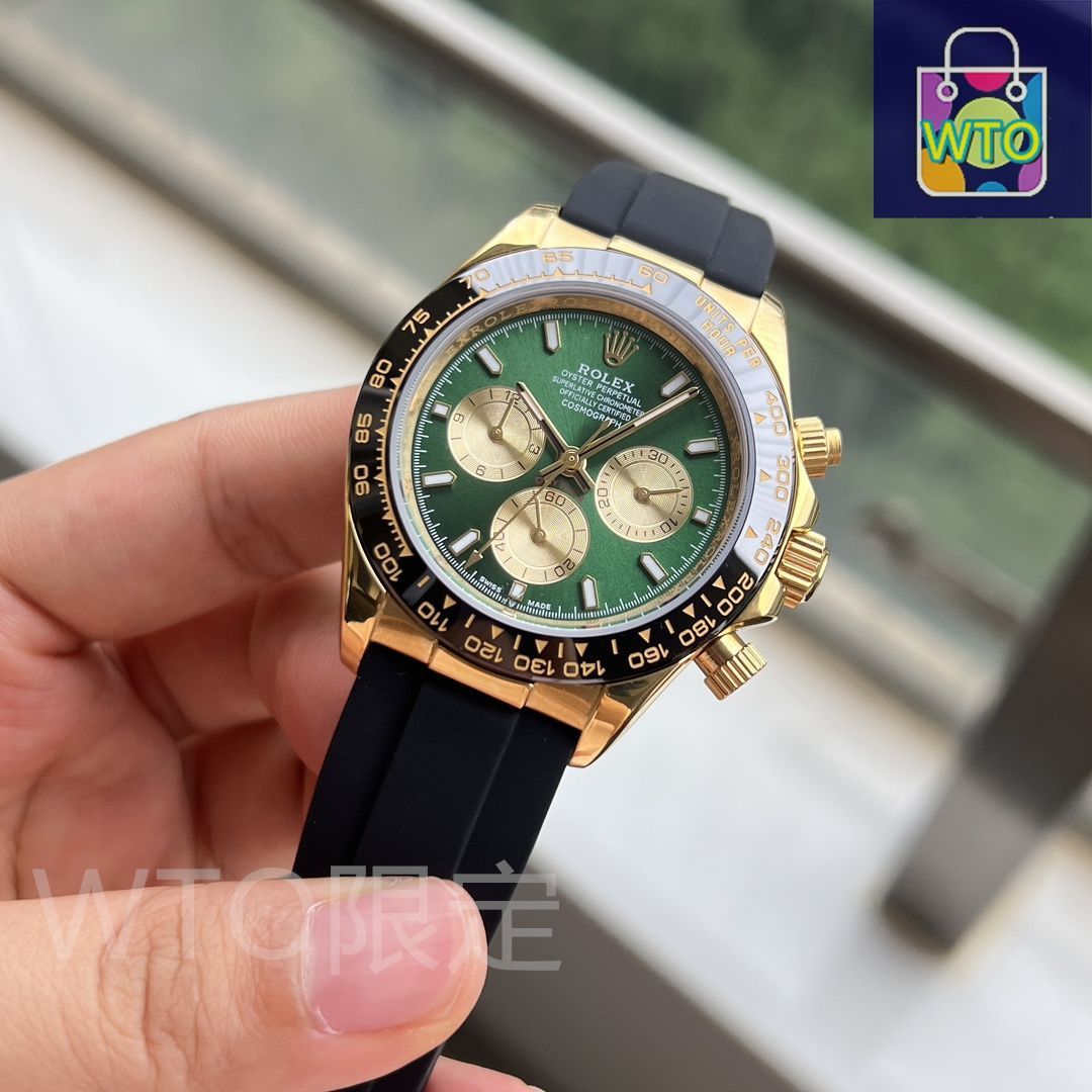海外販促品 新品 ROLEX掛け時計 デイトナ ⭐︎ゴールド／グリーン
