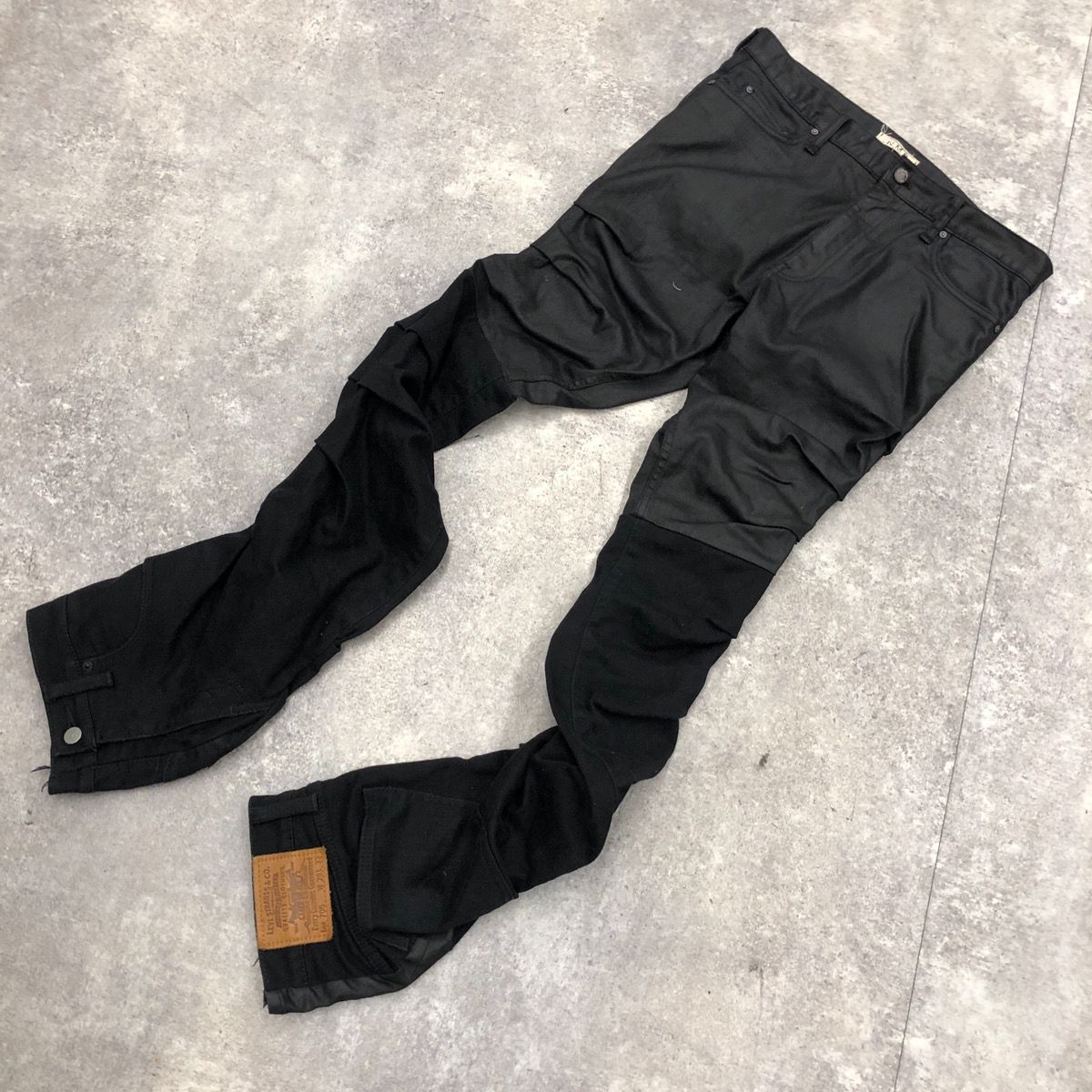 No mass prod 再構築 black denim pants