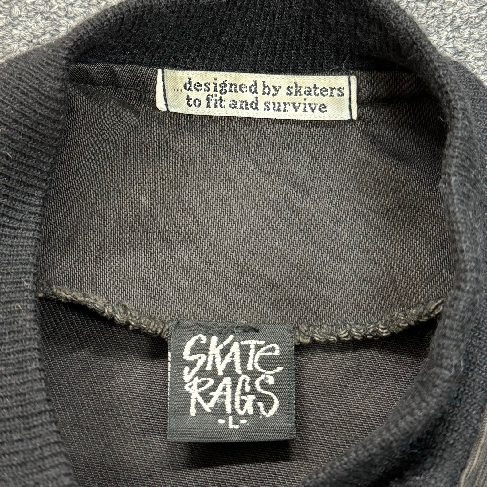 希少 90年代 USA製 SKATE RAGS ダック スカル ダメージ ブルゾン
