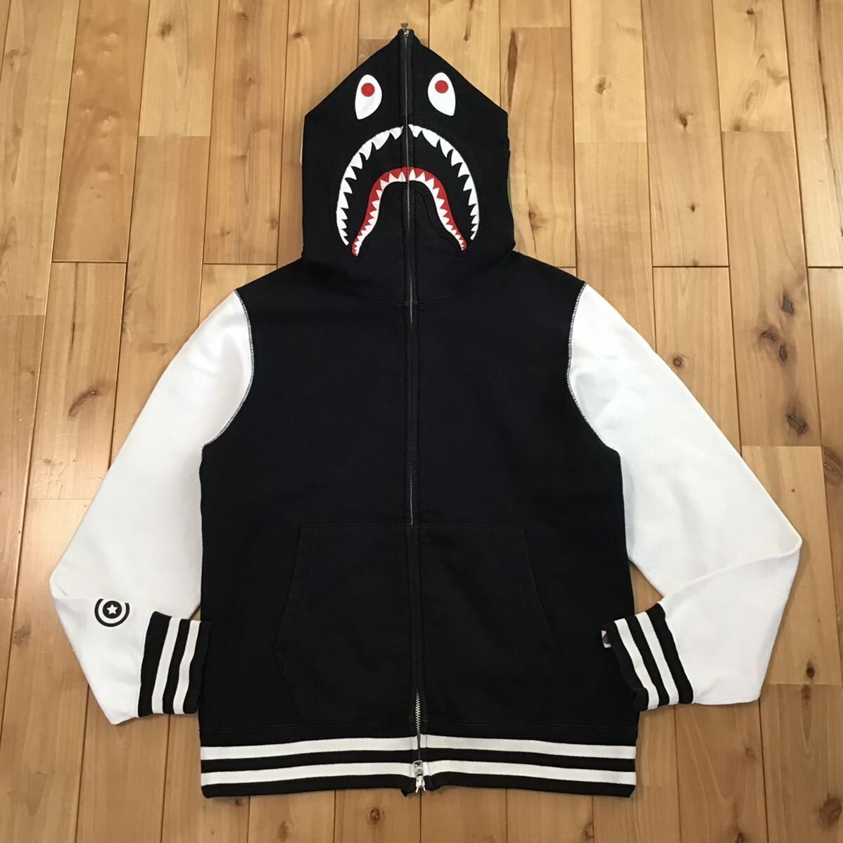 シャーク パーカー Mサイズ ブラック a bathing ape BAPE shark full