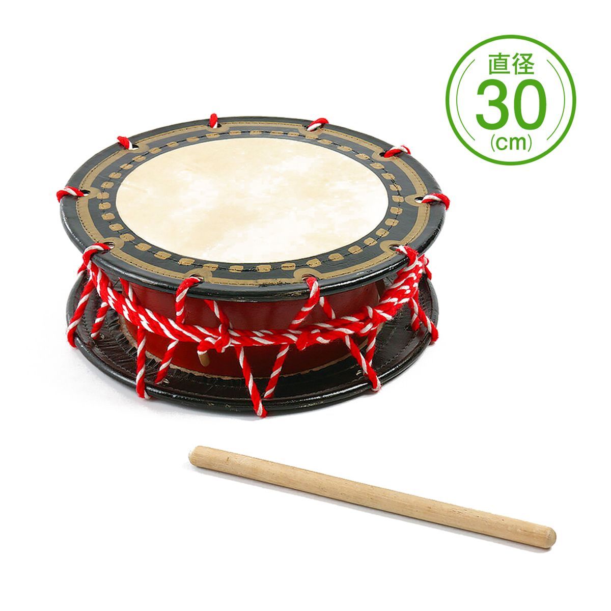 沖縄 エイサー 締め太鼓(大)直径30cm＋バチ 新城工作所 沖縄 エイサー