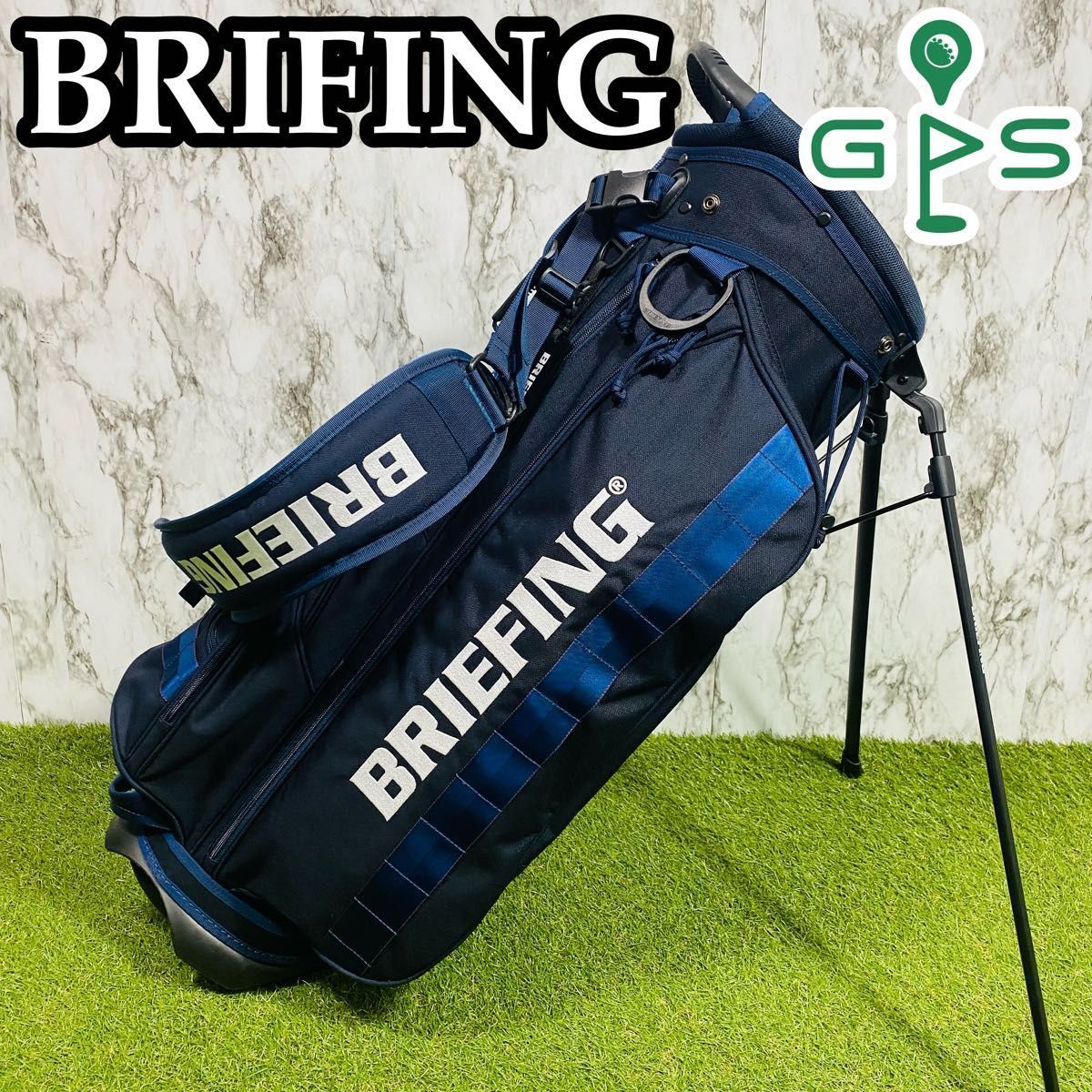 ブリーフィング キャディバッグ CR-06 #01 ネイビー ヘッドカバー付き