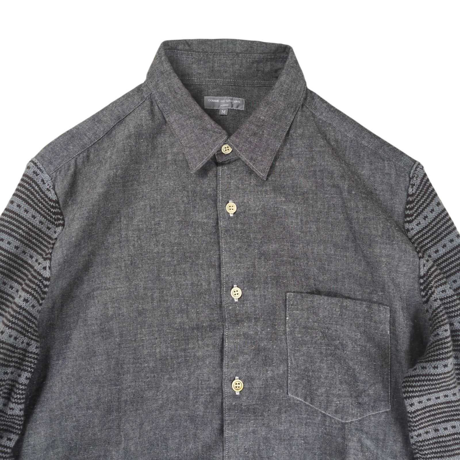 COMME des GARCONS HOMME 田中オム ニットドッキング ビッグシャツ