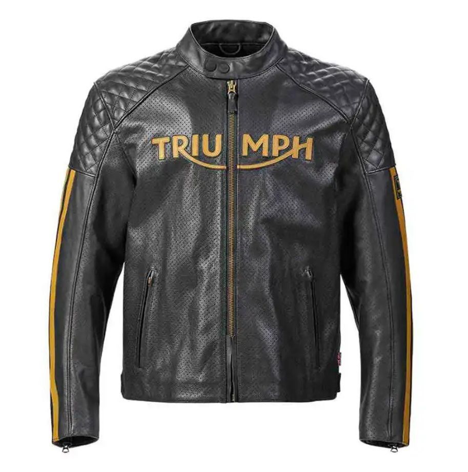 TRIUMPH トライアンフ BRADDAN AIR RACE レザーメッシュジャケット L