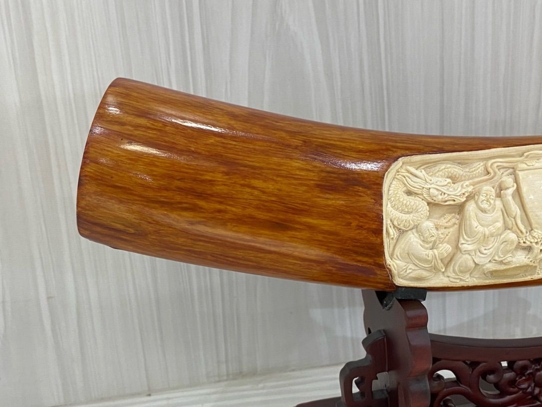 天然マンモス牙美しい手作り彫刻 羅漢 置物飾り - メルカリ