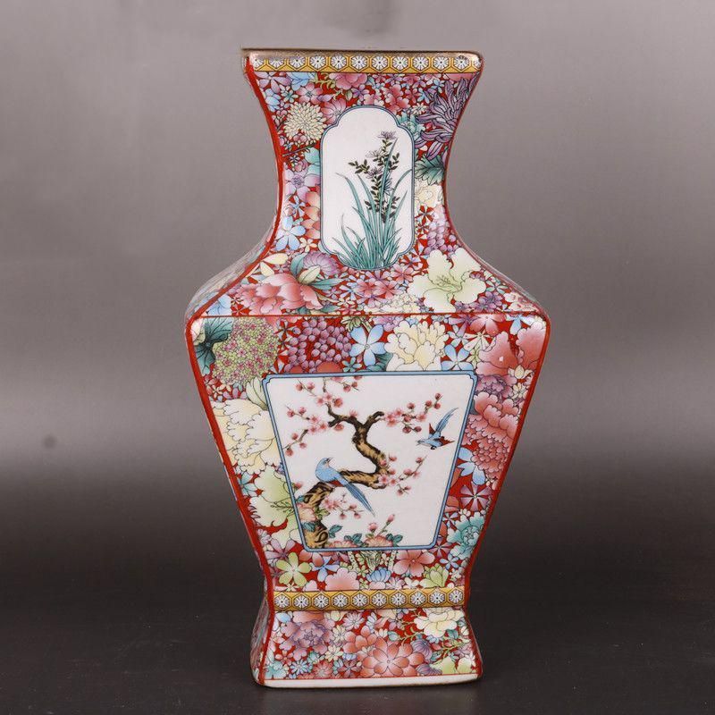 琺瑯彩浄水瓶 陶磁器 現代工芸品 美術品 装飾品 置物 琺瑯彩浄水瓶