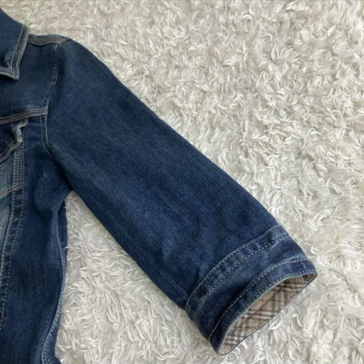 美品！BURBERRY バーバリー デニムワンピース ノバチェック 金ボタン