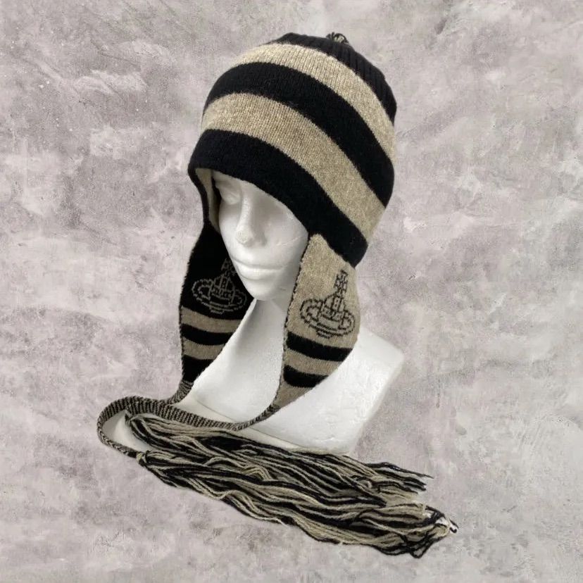 74.【希少】Vivienne Westwood ORB WOOL KNIT CAP 耳当て付きビーニー