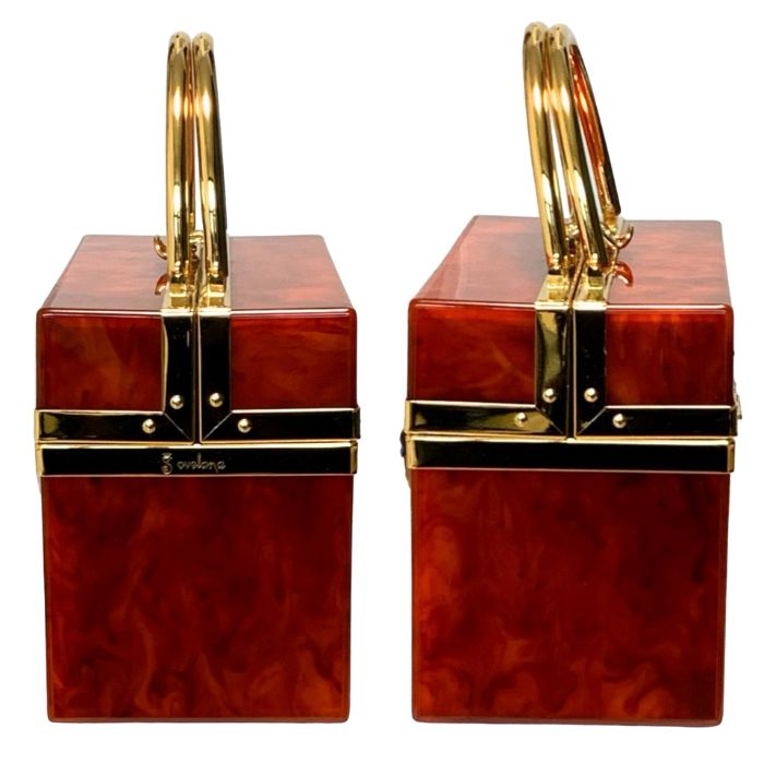 極美品】ボルサソベラナ バニティバッグ ハンドバッグ Red×Gold - メルカリ