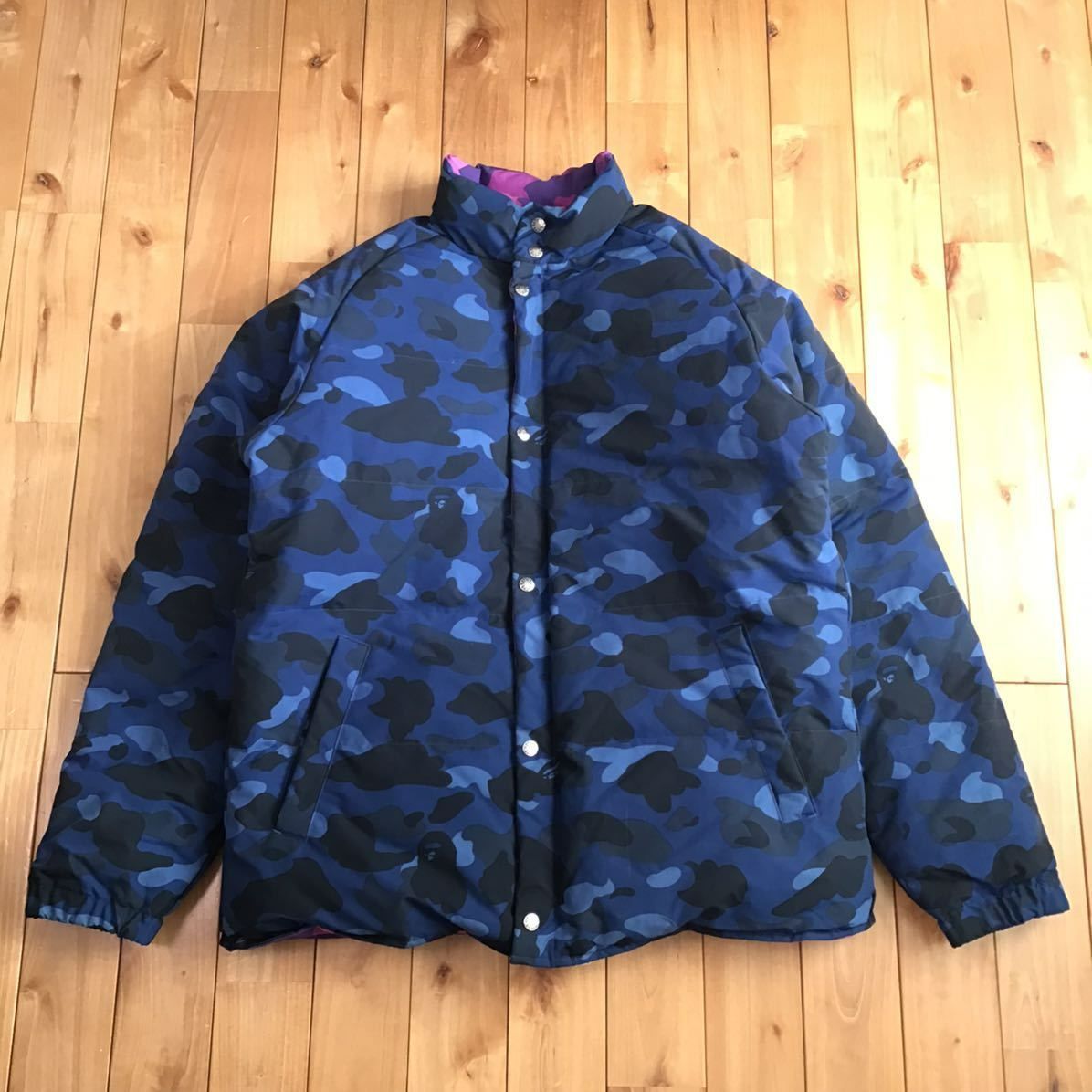 ☆リバーシブル☆ XL ダウンジャケット Purple camo × Blue camo a