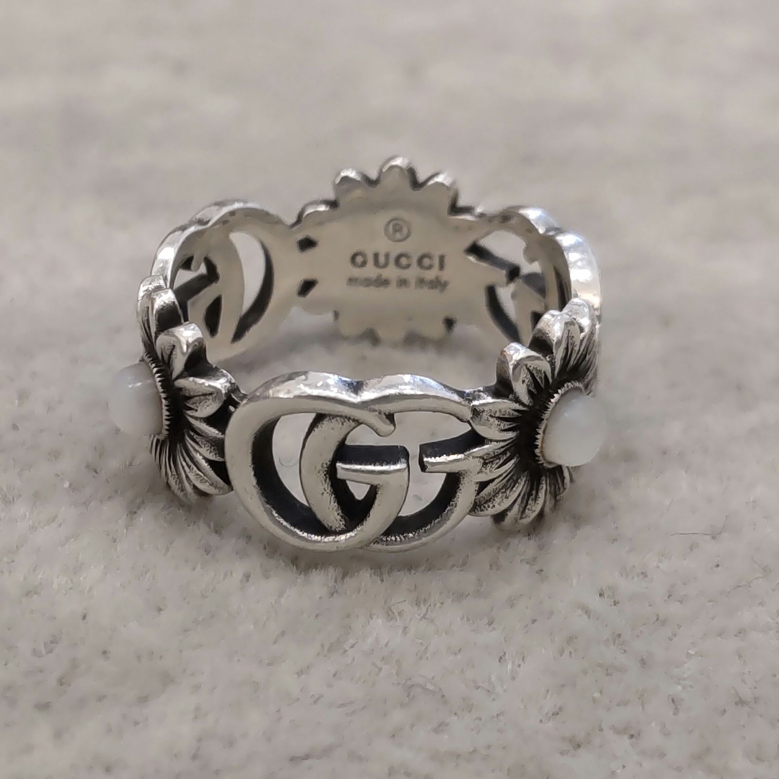 綺麗！ グッチ ダブルG フラワー リング シルバー 925 11.5号 - メルカリ