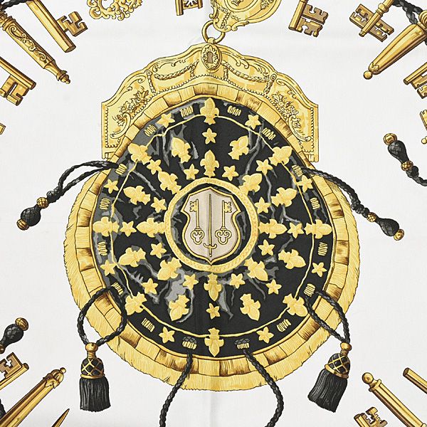 エルメス スカーフ レディース カレ90 LES CLES THE KEYS RARE 鍵柄