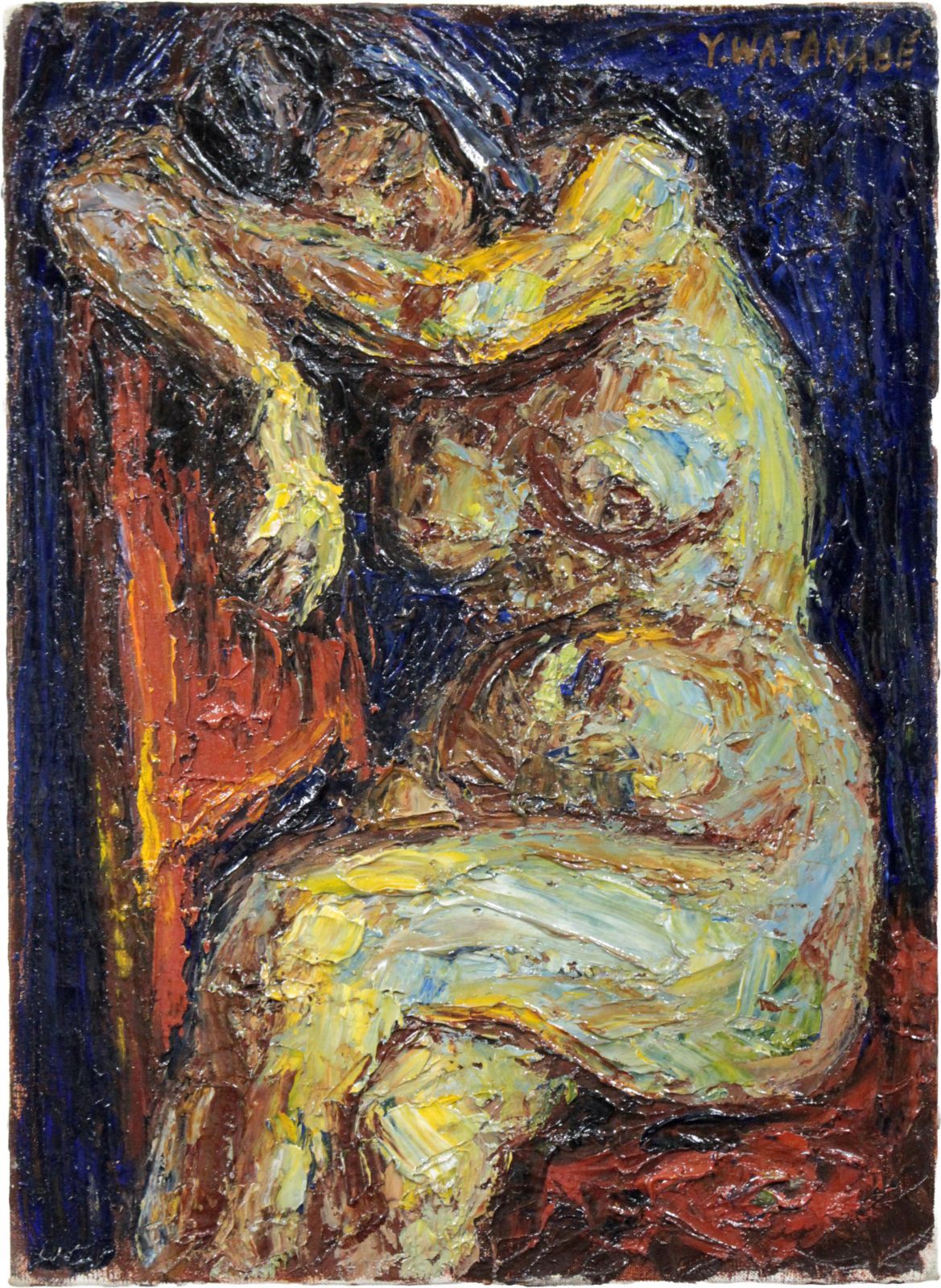 良品】油彩画/油絵/絵画「裸婦」外国人女性 40号 OIL PAINTING 良品