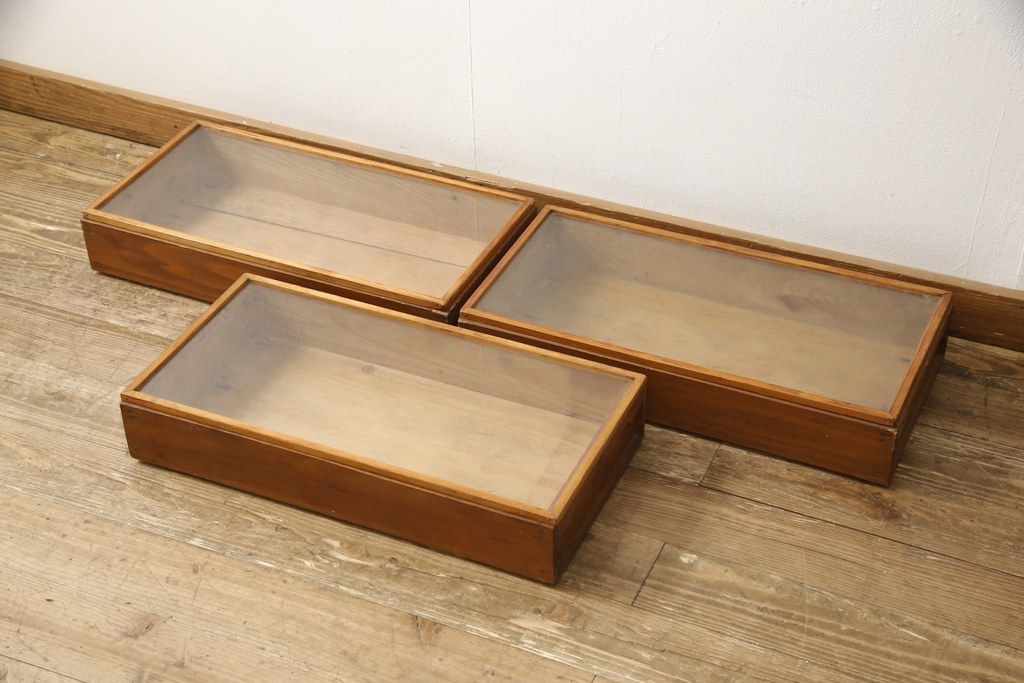 ぐみ ガラスケース ショーケース 木箱 海苔箱 乾燥 硝子 レトロ 激レア