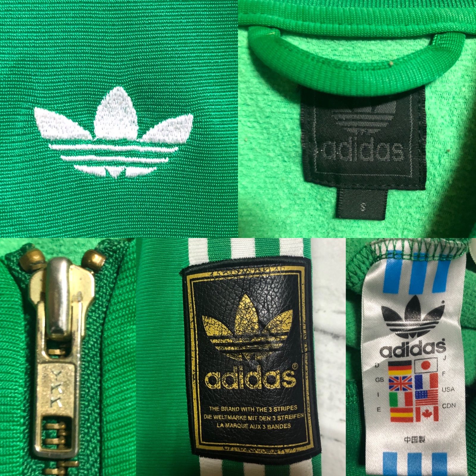 XL⭐️90s adidas トラックジャケット/ジャージ 刺繍/レザーパッチトレ