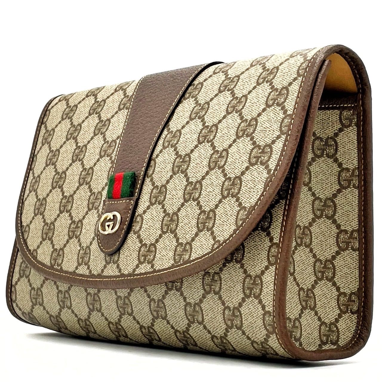 GUCCI ハンドバッグ ミニボストン GG柄 インターロッキング ブラウン