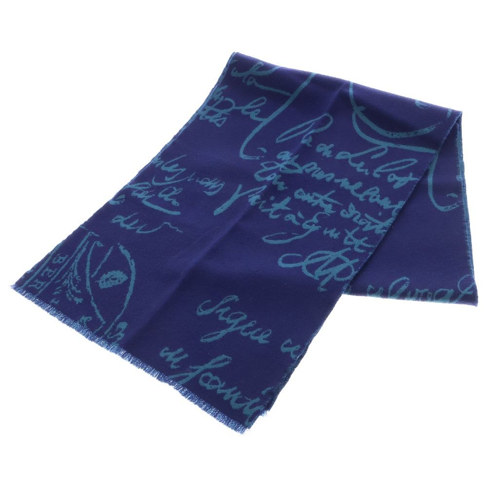 BERLUTI ネイビー マフラー カリグラフィー BERLUTI ネイビー マフラー