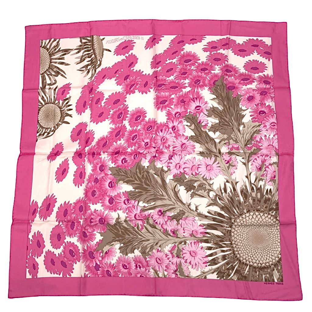 HERMES 花柄 シルクスカーフ マハラニの庭 Hermes Scarf