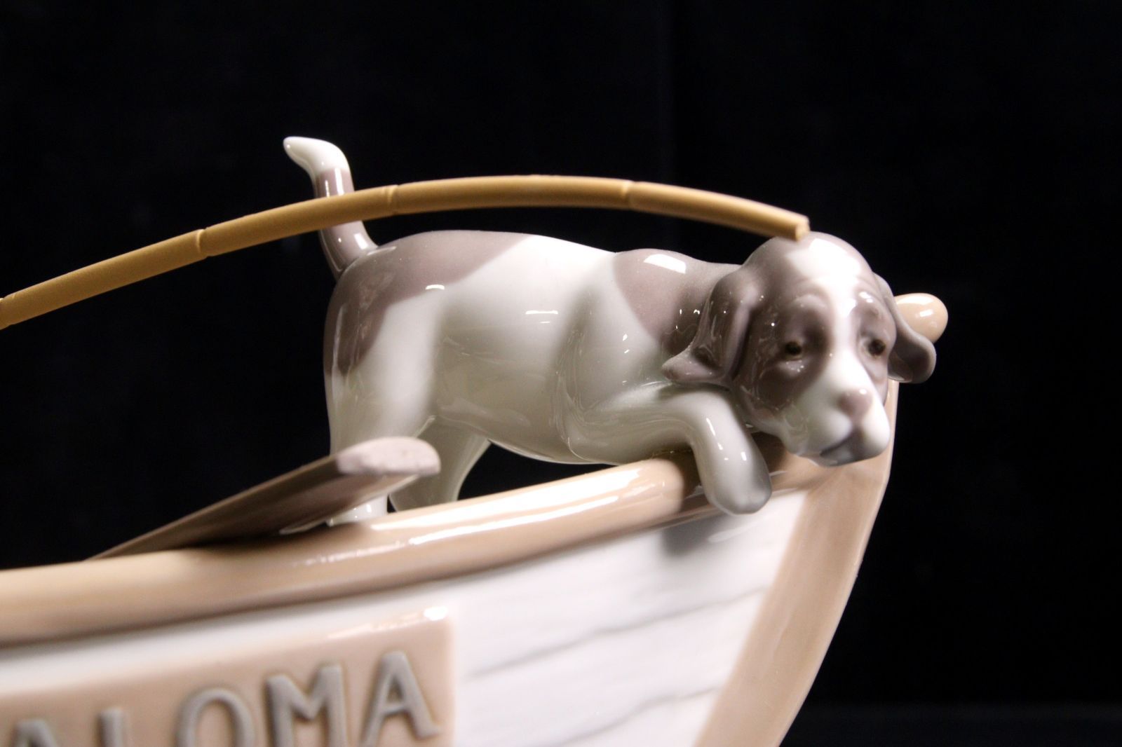 LLADRO リヤドロ 「おじいちゃんと魚釣り」 39cm アンティーク 楾 F942