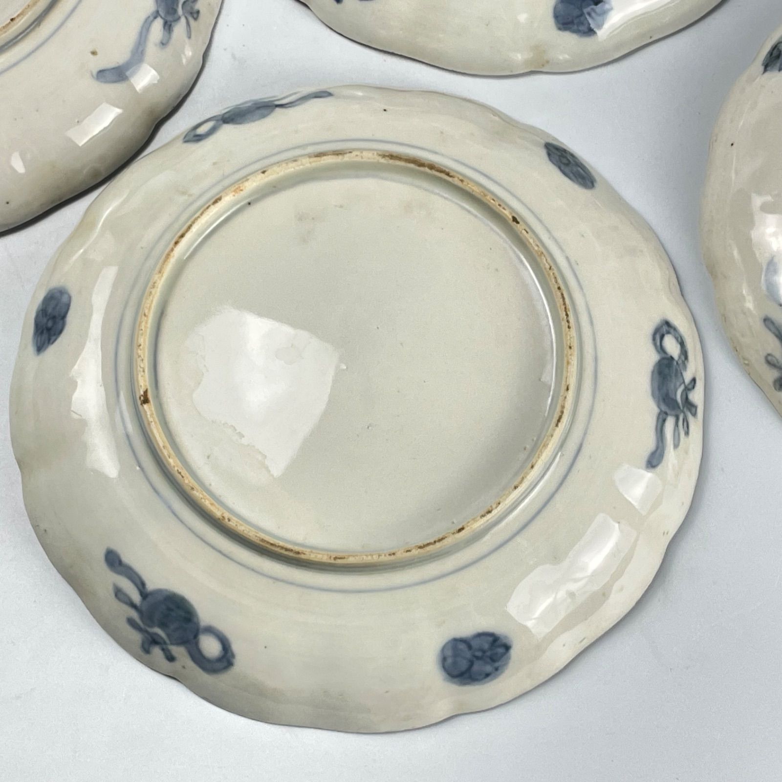 656 錦手 松 人物 古伊万里 伊万里焼 骨董 アンティーク 7寸皿 5枚