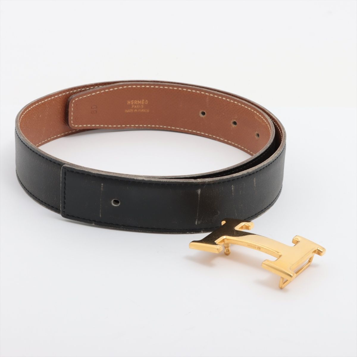 HERMES/エルメス コンスタンス リバーシブル Hベルト ゴールド
