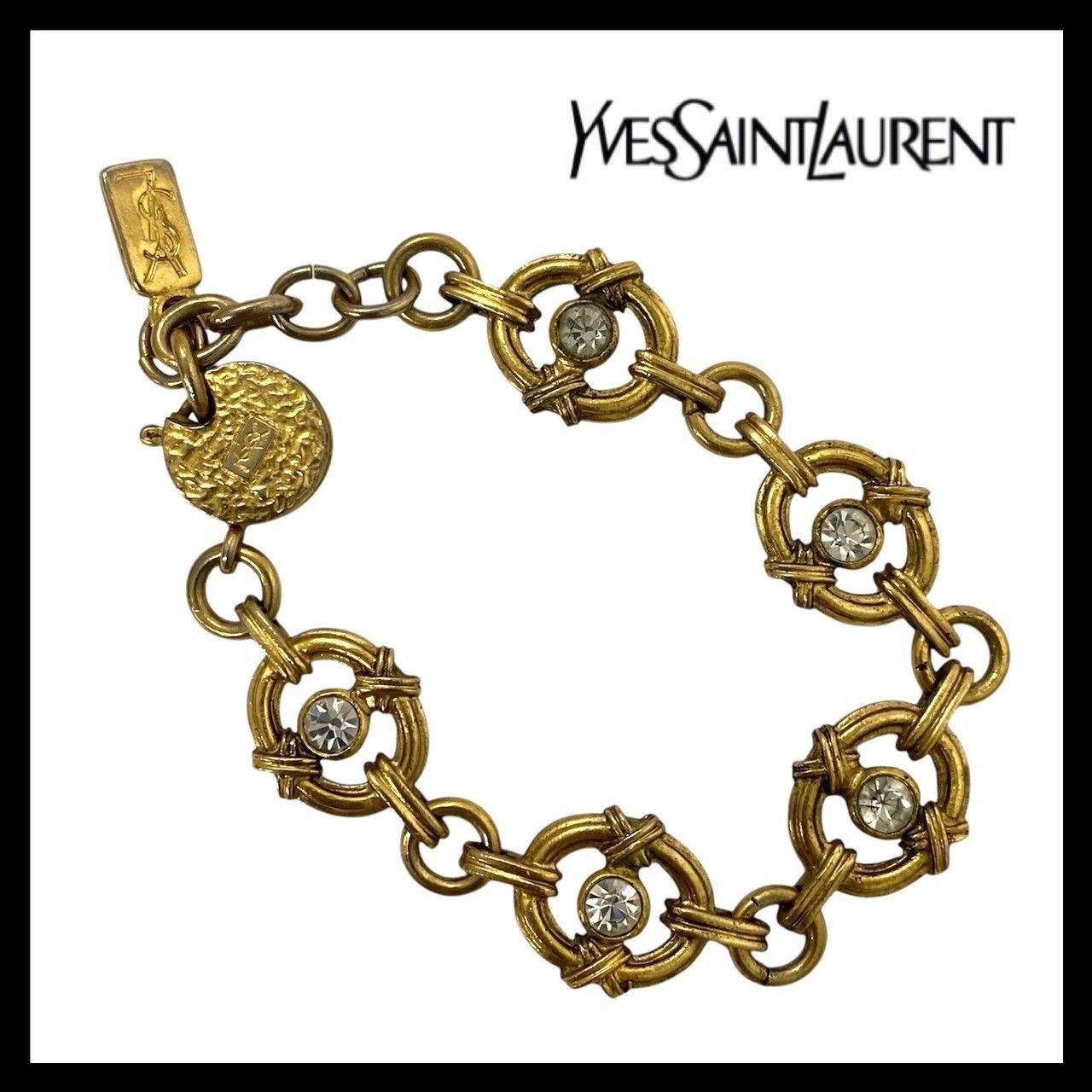 YVES SAINT LAURENT】チェーン ブレスレット ゴールド/金カラー ライン