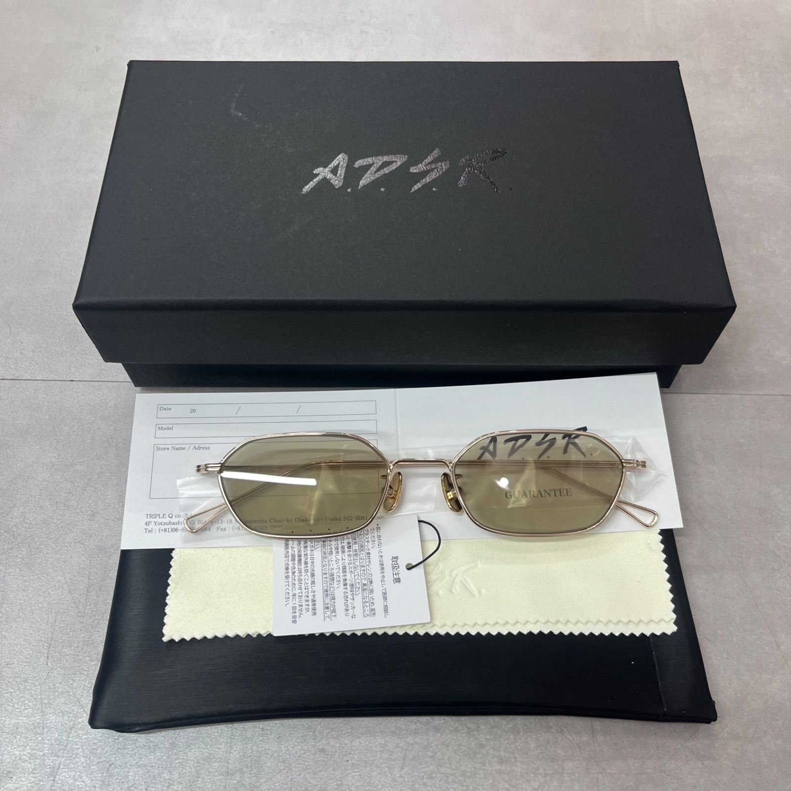 未使用品 A.D.S.R. JASON 02 (Lt.Brown) ジェイソン ゴールドフレーム